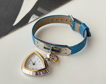 Vintage SEIKO silver Tone  Leather Bracelet Ladie Watch, Japan made, quartz watch
