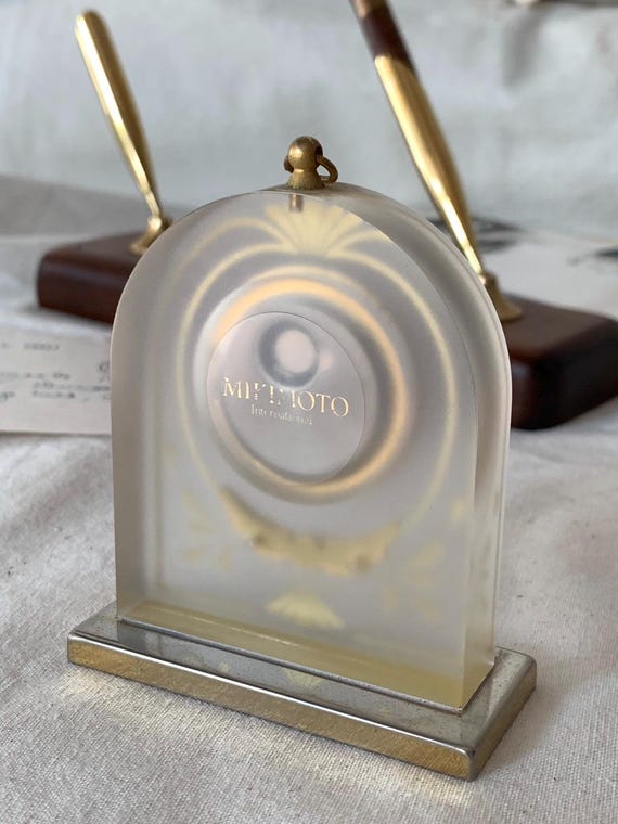 Mikimoto International Pearl Desk Clock-resin, Gilt-art Nouveau