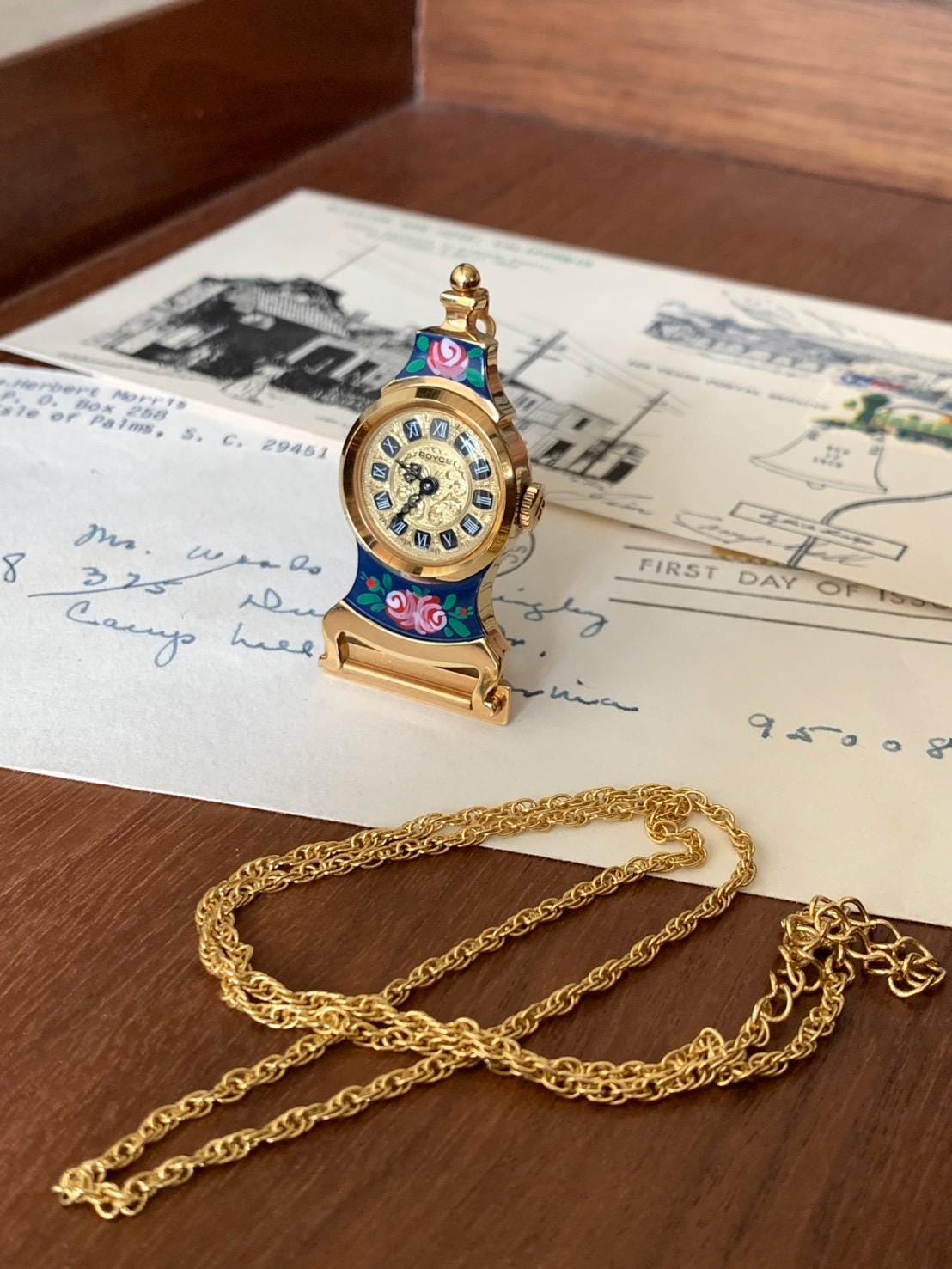 BUCHERER ネックレス ペンダント ヴィンテージ ゴールドカラー 手巻き式 BUCHERER ブッフェラー ネックレス ペンダント 時計 ゴールド 手