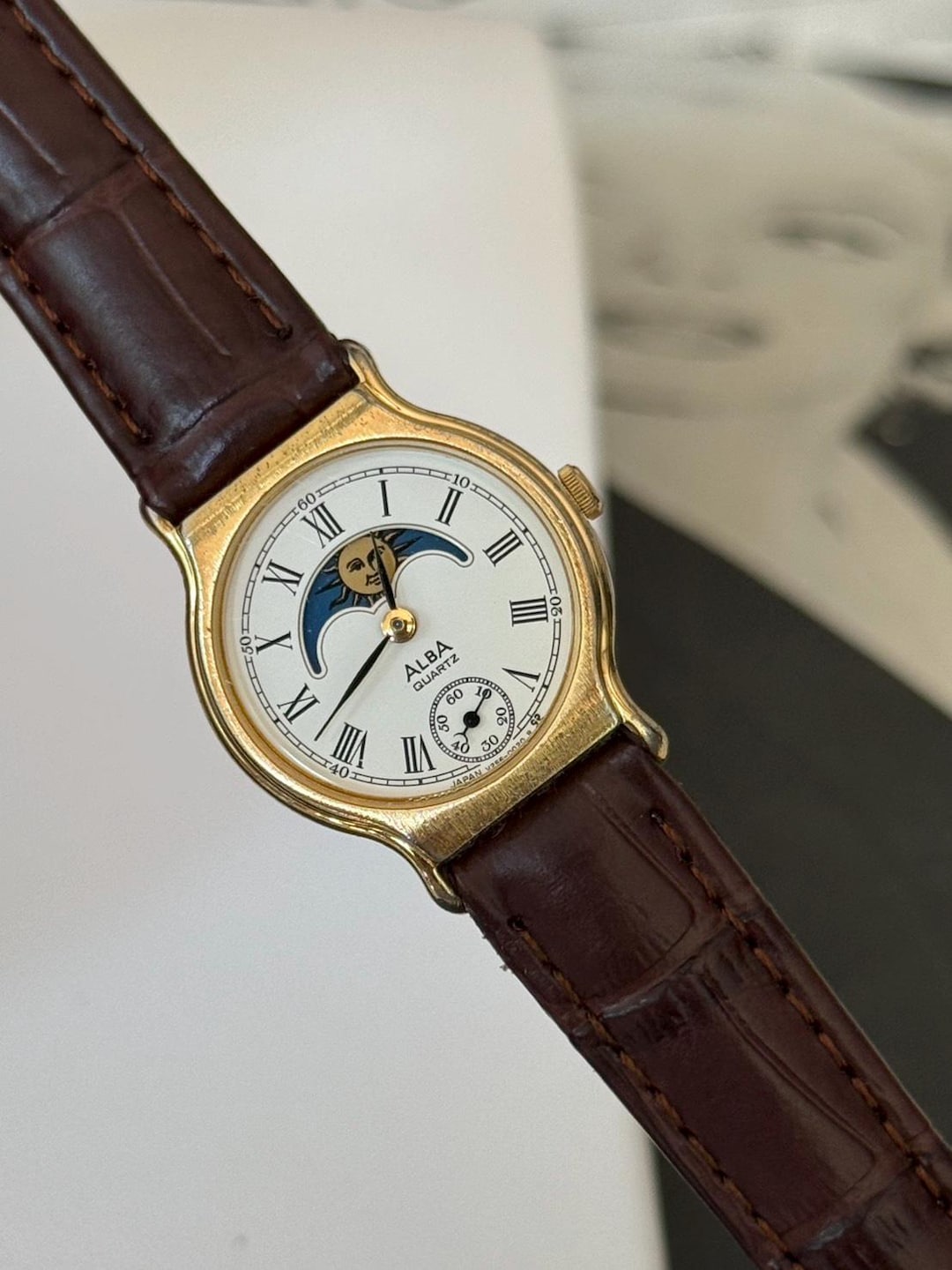 Vintage Seiko Alba Success Moon Phase 90's Success Vintage Dial Round ...