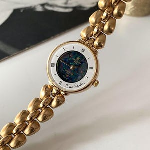 Vintage Pierre Cardin Opal  watch Gold Tone swiss Made quartz watch,Ladie Watch