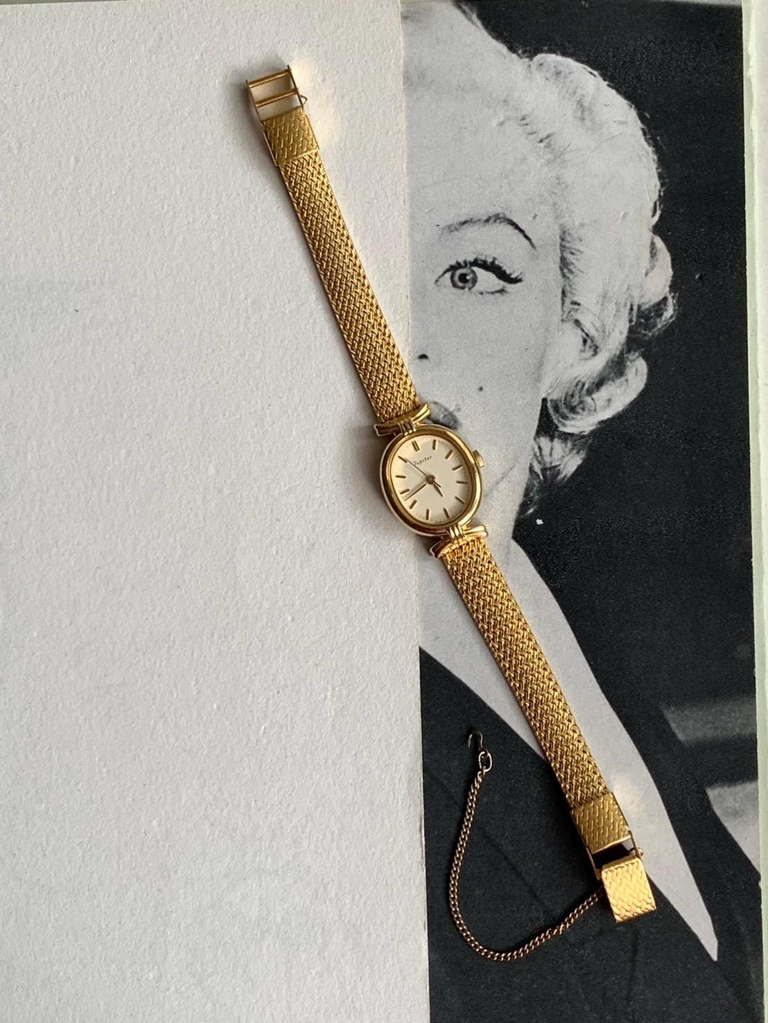 Vintage ORIENT Jupiter Gold Tone Japan Made Quartz Watch  display picture 2