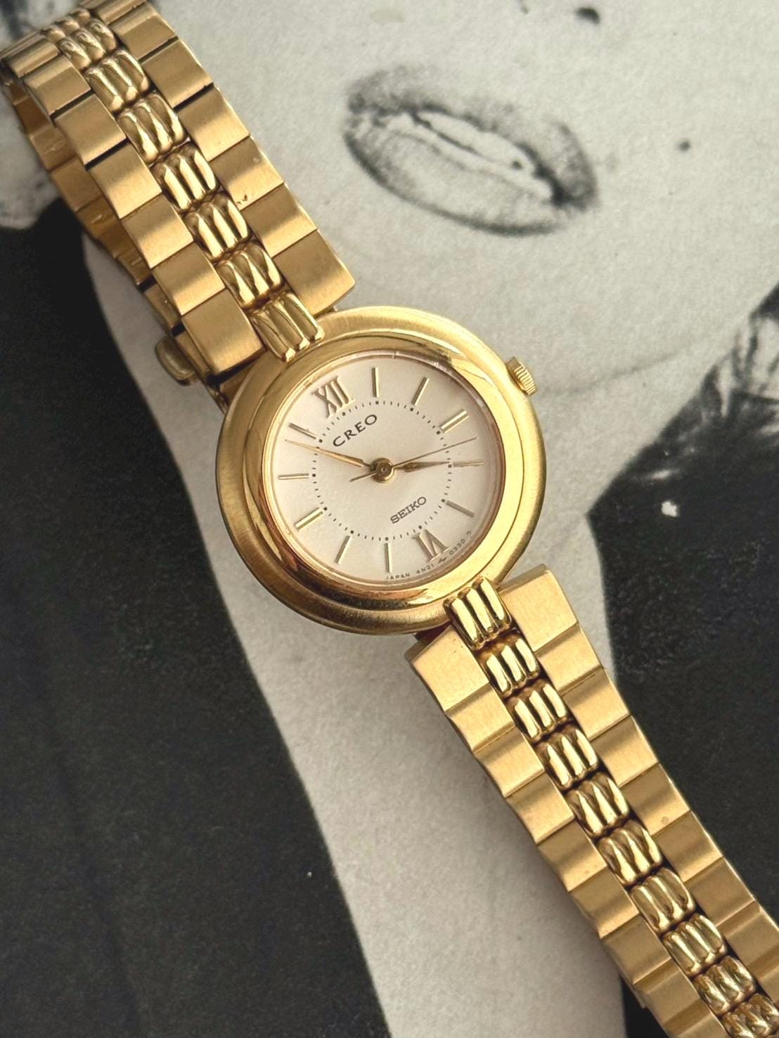 【入手困難】ヴィンテージSEIKO CREO フルゴールド タンクウォッチ Vintage SEIKO CREO 90s Gold Tone , Japan Made , Japan Quartz