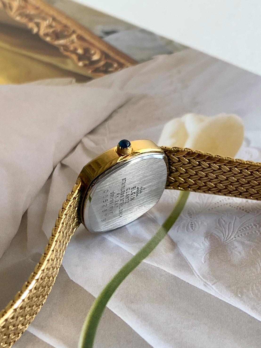 ELGIN SWISS LADIES WATCH NRMINT CONDITION Elgin Diamond Dial FND 02 012 Gold Nugget Appearance Quartz  main image 2