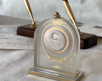 Mikimoto International Pearl Desk Clock-resin, Gilt-art  display picture 1