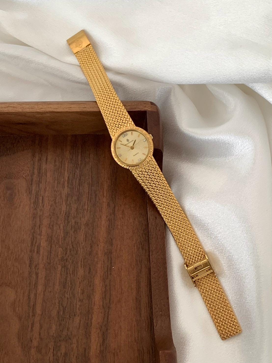Vintage SANDOZ Gold Tone Swiss Made Quartz Gold Watch 