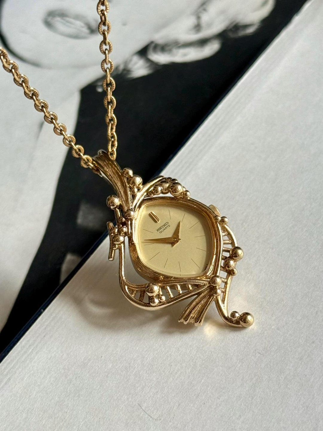 Vintage 1970 Seiko Gold Plated Watch Pendant Necklace Seiko | Accessories | Vintage 97 Seiko Gold Plated Watch  main image 2