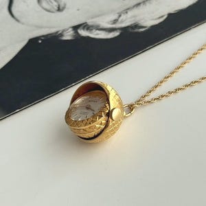 Vintage RITMA Gold Pendant Watch Necklace ,swiss Mechanical