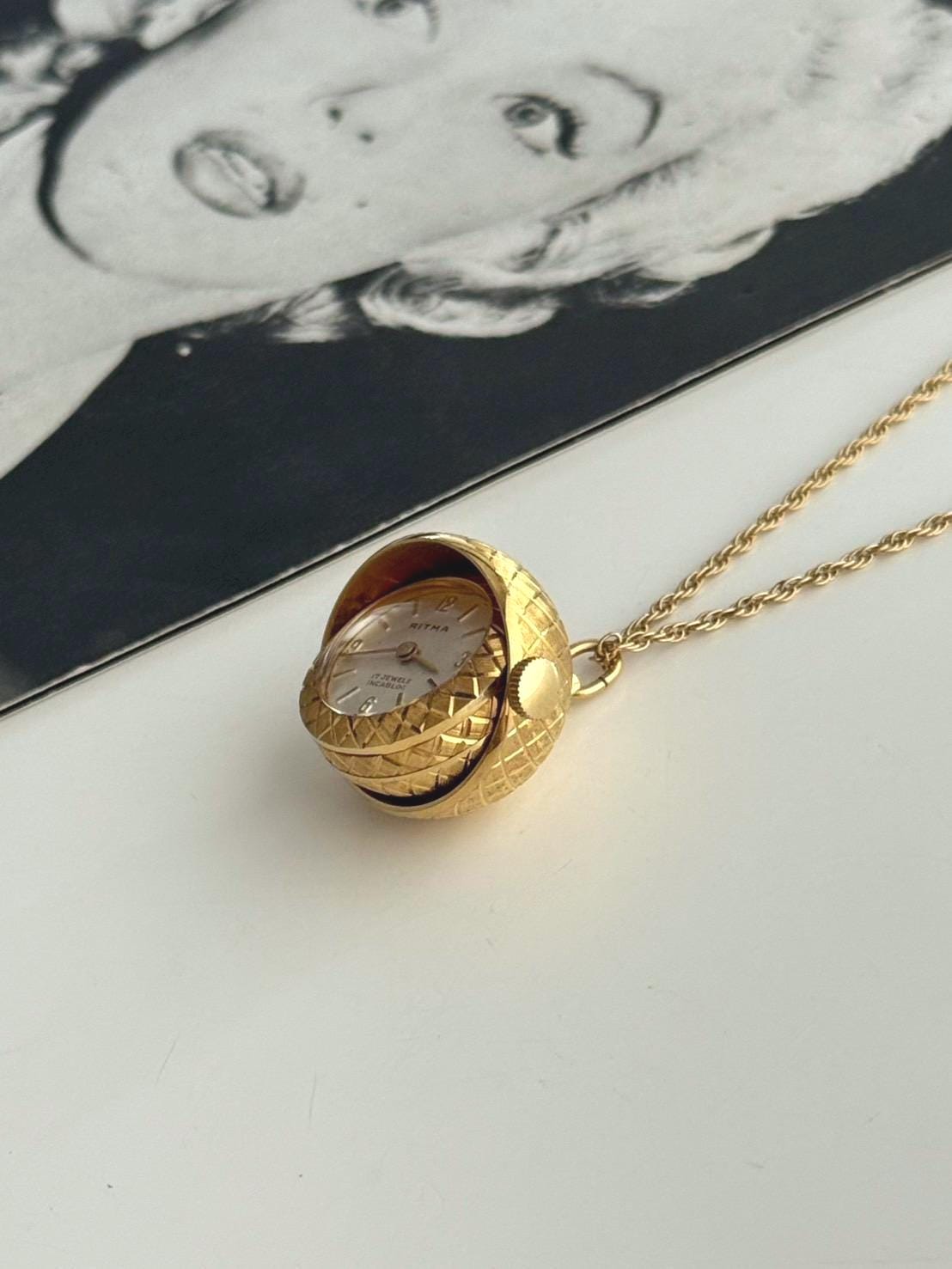 時計 RITMA Vintage Pendant Watch Swiss Made Vintage RITMA Gold Pendant Watch Necklace ,swiss Mechanical