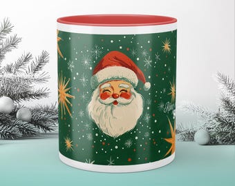 Christmas mug, Santa Clause, Vintage Santa mug, Vintage Christmas Mug, Christmas Gift Idea, Stocking Stuffer, Retro Holiday Decor
