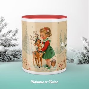 Christmas mug, Vintage Christmas Mug, Retro Holiday Decor, Christmas Gift, Stocking Stuffer, Holiday Nostalgia, Coffee Mug for Holidays