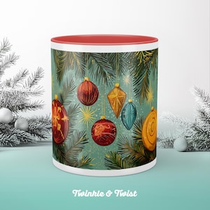 Christmas mug, Vintage Christmas Mug, Stocking Stuffer, Retro Holiday Decor, Coffee Mug for the Holidays, Holiday Tea Mug, Nostalgia