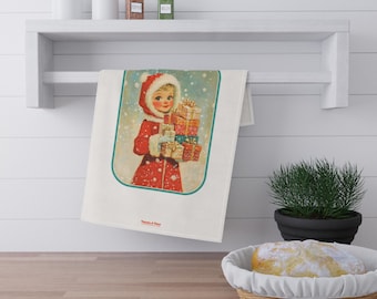 Vintage Weihnachtshandtuch, Retro Urlaub Dekor, Weihnachten Küche Handtuch, Weihnachtsgeschenk für Mama, Stocking Stuffer