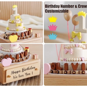 Boîte à musique en bois personnalisée : cadeau de baby shower image 6