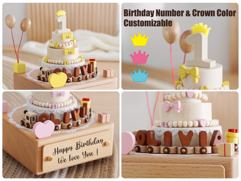 Boîte à musique en bois personnalisée : cadeau de baby shower image 6