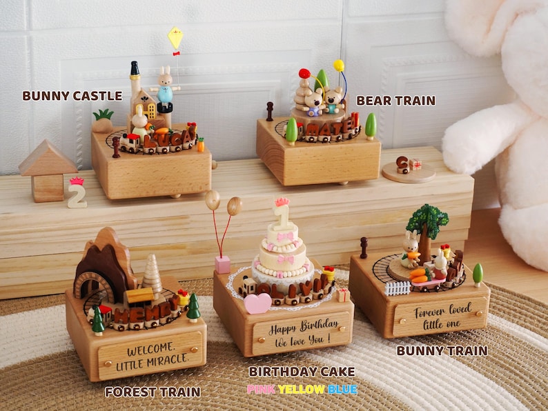 Boîte à musique en bois personnalisée : cadeau de baby shower image 3