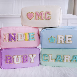 Große Make-up Tasche mit Aufnäher, Nylontasche mit Aufnäher, Kulturbeutel, Kulturbeutel, Geschenkbeutel, Geschenk für Sie