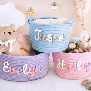 Baby-Dusche-Geschenk-Korb, personalisierte Baby Geschenk Kinderzimmer Dekor Korb, Baby Namen Geschenk, Baby Girl Geschenk, Baby Jungen Geschenk, Aufbewahrungskorb, Neugeborenen Geschenk
