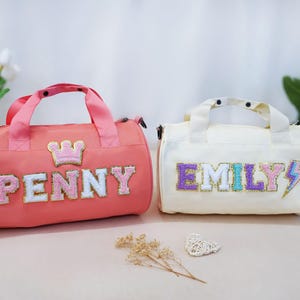 Benutzerdefinierte Tanztasche für Mädchen, Chenille Brieftasche, Geschenk für Tanzen / Gymnastik / Cheer Girls, Kleinkind Tanztasche, Mädchen Geschenk Alter 4 5 6 7 8 9