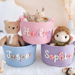 Baby-Dusche-Geschenk-Korb, personalisierte Baby Geschenk Kinderzimmer Dekor Korb, Baby Namen Geschenk, Baby Girl Geschenk, Baby Jungen Geschenk, Aufbewahrungskorb, Neugeborenen Geschenk