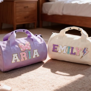 Personalized Dance Bag: Chenille Letter Gym Bag for Girls