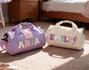 Personalized Dance Bag: Chenille Letter Gym Bag for Girls