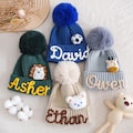 Toddler Winter Beanie: Handmade Yarn Name Baby Hat, Christmas Gift For Boys