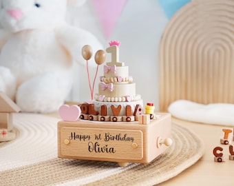 Personalized Wooden Music Box: Baby Shower Gift