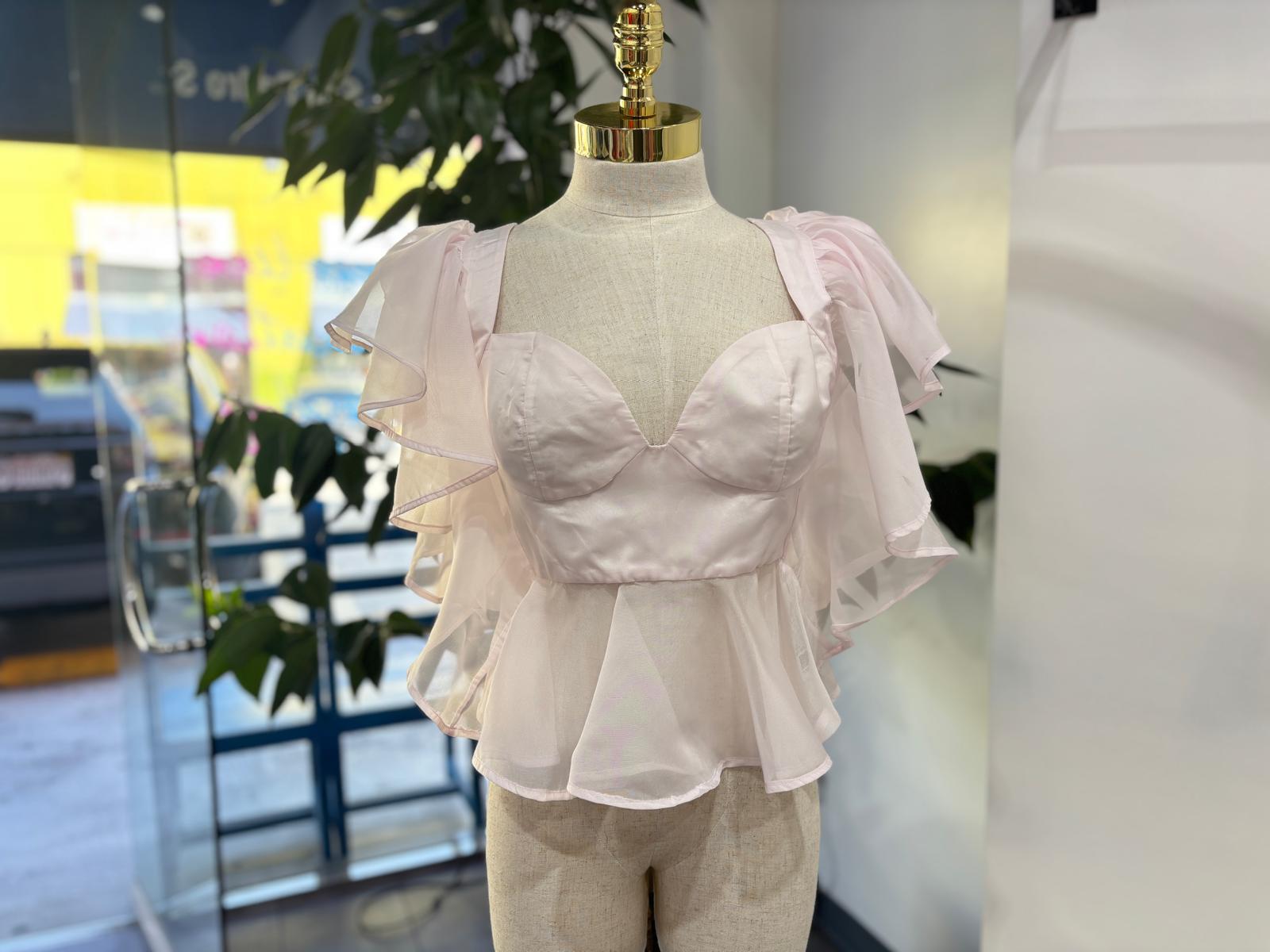 Balloon Organza Sleeve Peplum Top – Diva's Den Fashion, LLC