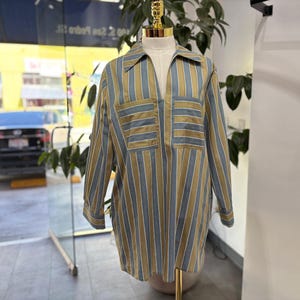 Coastal Stripes Utility Shirt Dress