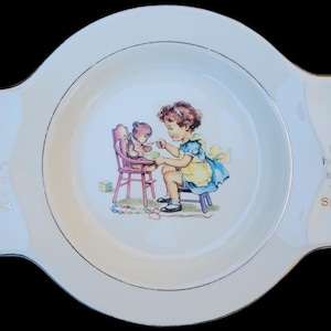 Vintage 1940s &quot;My Own Plate&quot; child&#39;s meal plate with Gold trim