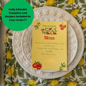Italienisches Dinner Party Menü Vorlage