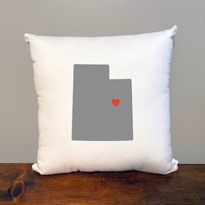 Utah Pillow with Optional Heart