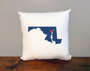 Maryland Pillow with Optional Heart