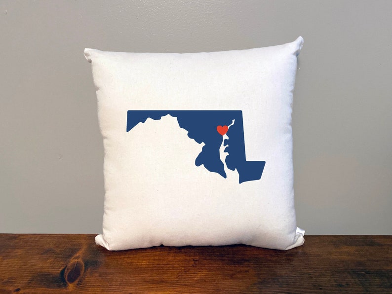Maryland Pillow with Optional Heart image 1