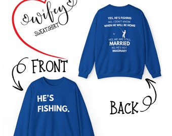Sudadera de esposa pescadora: ropa de pescador, regalo para actividades al aire libre