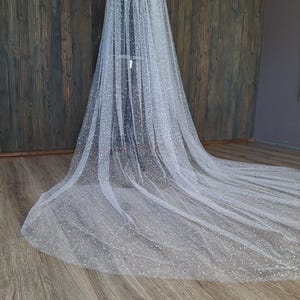 Glitter veil with diamond sparkle Sparkly white Glitter wedding veil Cathedral shimmer wedding veil glitter bridal veil sparkle with crystal