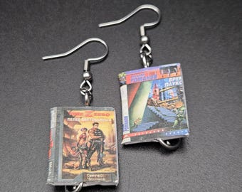 Miniature comic book earrings