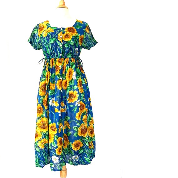 Vintage SUNFLOWER Empire Waist Dress