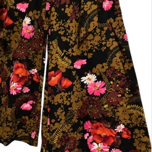 Rare Vintage FLORAL Bell Bottoms 1960's Flower Pattern Palazzo Pants XXS image 4