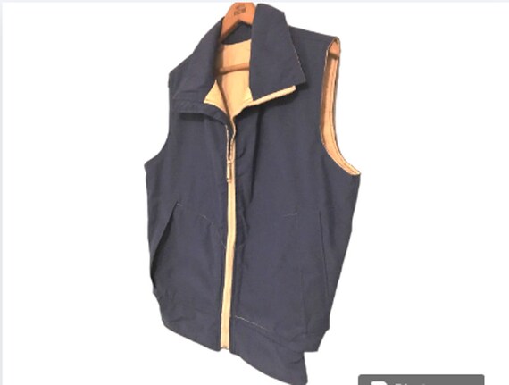 Vintage Unisex Reversible POCKET Vest - Tan and B… - image 5