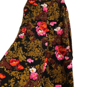 Rare Vintage FLORAL Bell Bottoms 1960's Flower Pattern Palazzo Pants XXS image 2