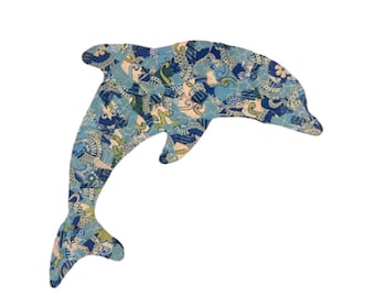 Vintage 60's DOLPHIN Wall Hanging - Blue Decoupage Dolphin Wall Decor