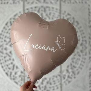 Palloncino in foil personalizzato con nome | Carattere | Palloncino di elio a forma di cuore | Compleanno | Nozze | Nascita di un bambino | Battesimo