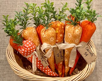 Easter Decor Fillers Cottage Decor Tiered Tray Decor Fabric Easter Carrots Spring Decor Basket Filler Farmhouse Set of 3 Carrots