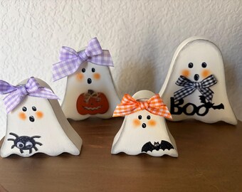 Handmade BOO Crew, Wooden ghost, Ghost family