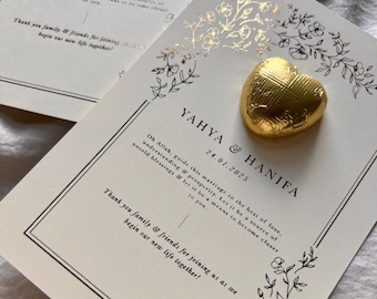 Gold Foiled Wedding Favors: Luxury Chocolate Nikkah - Mariyam Studios