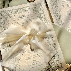 Sage Green Nikkah Invitation: Arabic Muslim Wedding Invite image 1