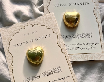 Gold Foiled Chocolate Wedding Favors: Luxury Nikkah Katb Kitab