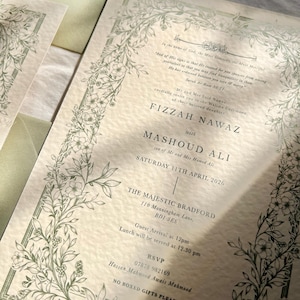 Sage Green Nikkah Invitation: Arabic Muslim Wedding Invite image 3